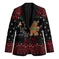 Funny Gingerbread Christmas Blazer Hoodie with Gingers Are for Life Quote and Snowflake Pattern - Wonder Print Shop