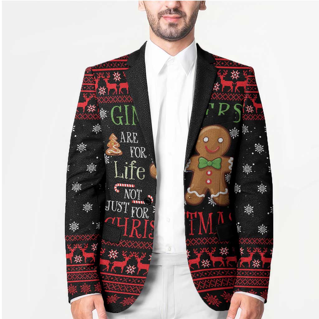 Funny Gingerbread Christmas Blazer Hoodie with Gingers Are for Life Quote and Snowflake Pattern - Wonder Print Shop