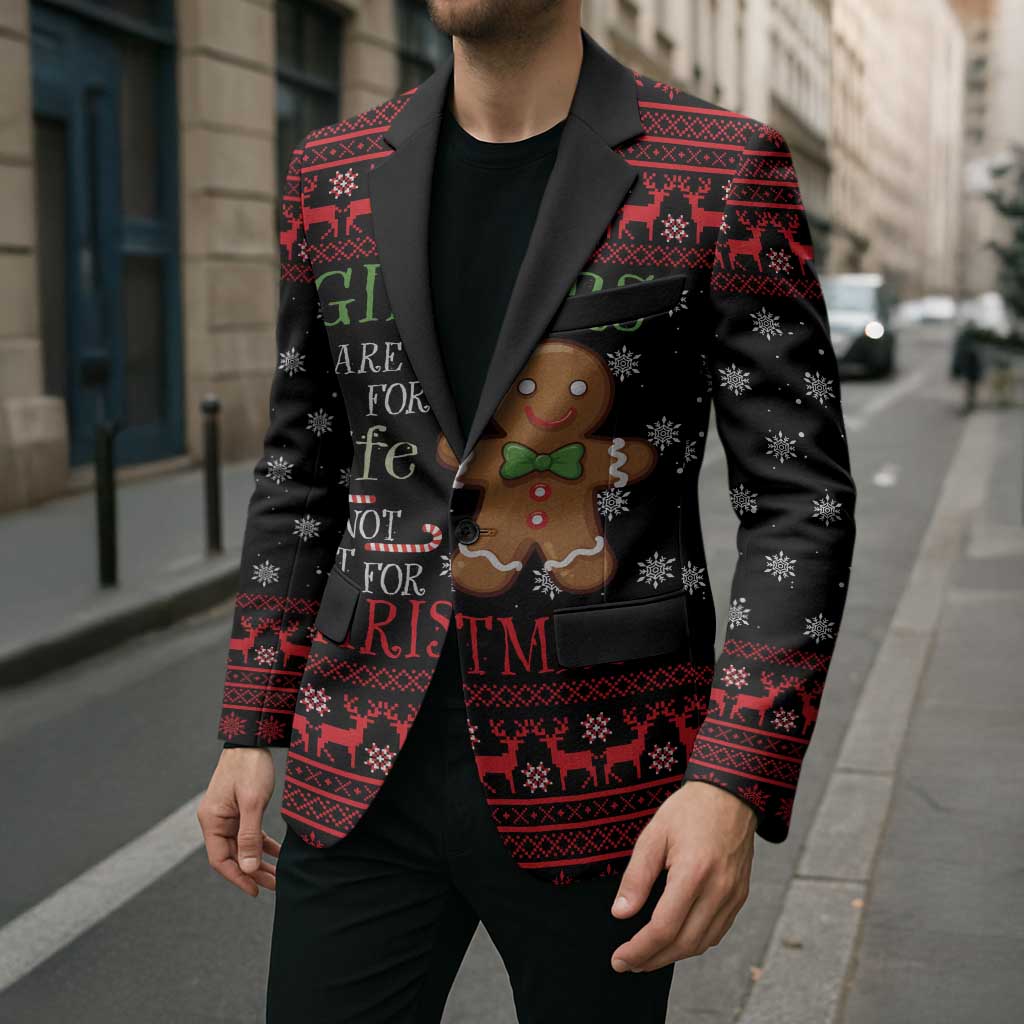 Funny Gingerbread Christmas Blazer Hoodie with Gingers Are for Life Quote and Snowflake Pattern - Wonder Print Shop