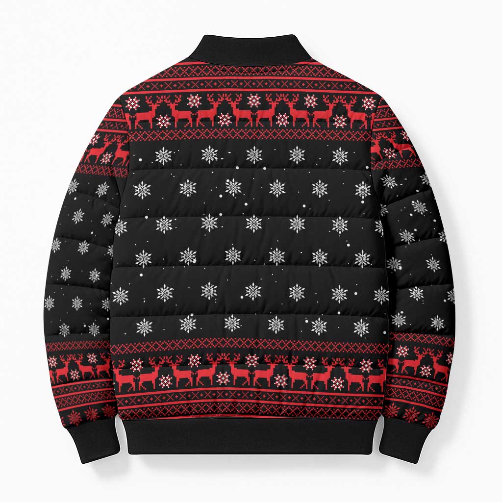 Funny Gingerbread Christmas Bomber Puffer Jacket Hoodie with Gingers Are for Life Quote and Snowflake Pattern - Wonder Print Shop