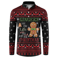 Funny Gingerbread Christmas Button Sweatshirt Hoodie with Gingers Are for Life Quote and Snowflake Pattern - Wonder Print Shop