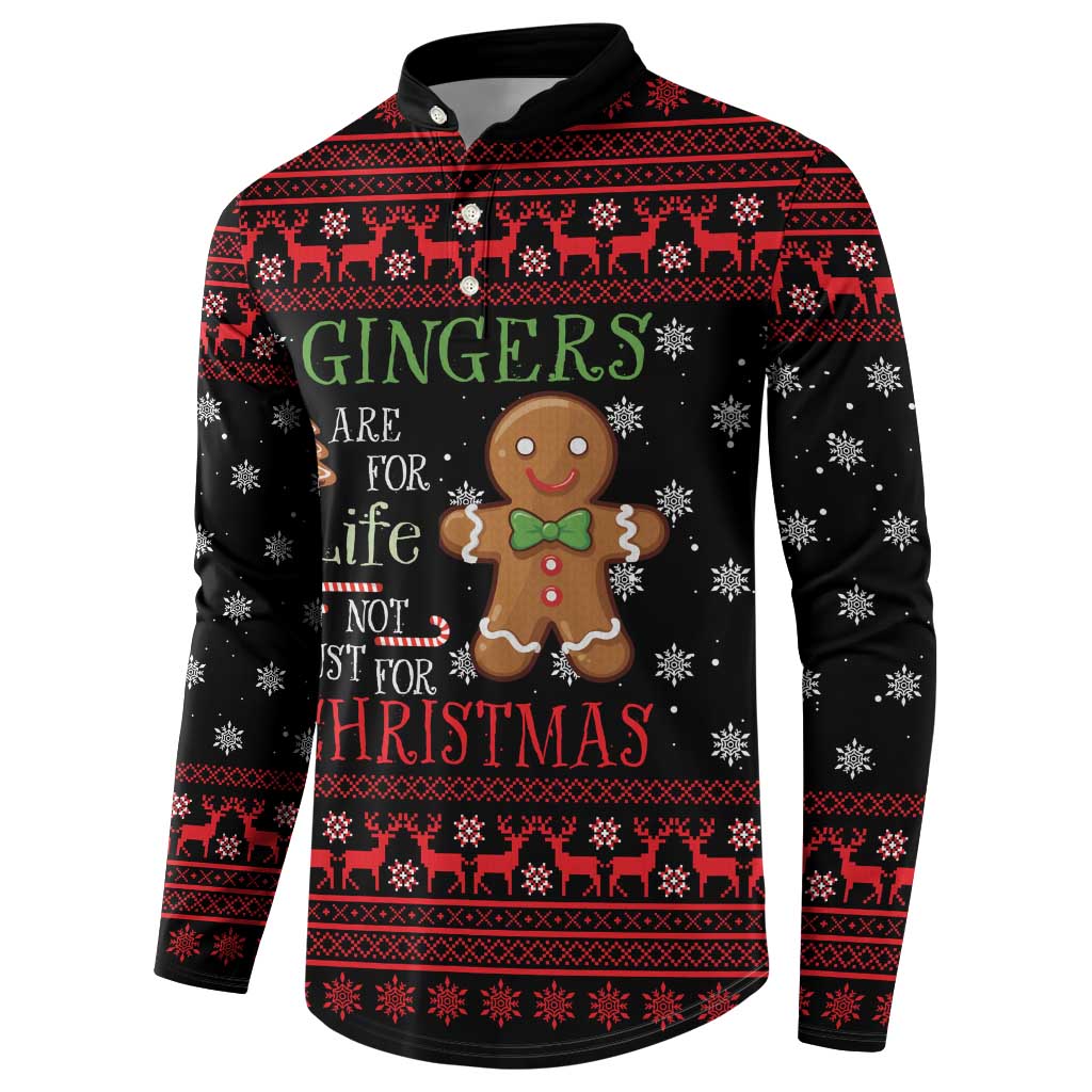 Funny Gingerbread Christmas Button Sweatshirt Hoodie with Gingers Are for Life Quote and Snowflake Pattern - Wonder Print Shop