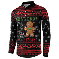 Funny Gingerbread Christmas Button Sweatshirt Hoodie with Gingers Are for Life Quote and Snowflake Pattern - Wonder Print Shop