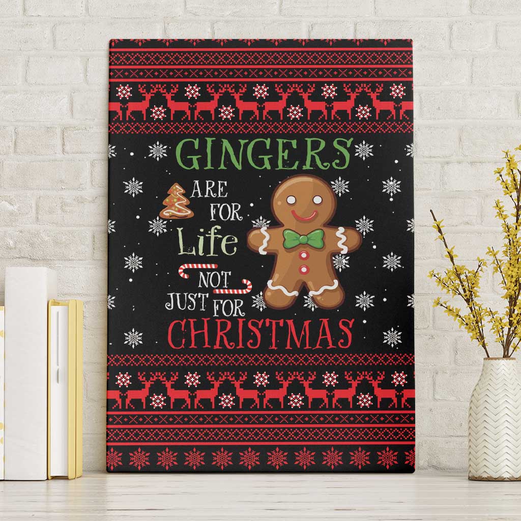 Funny Gingerbread Christmas Canvas Wall Art Hoodie with Gingers Are for Life Quote and Snowflake Pattern - Wonder Print Shop