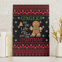 Funny Gingerbread Christmas Canvas Wall Art Hoodie with Gingers Are for Life Quote and Snowflake Pattern - Wonder Print Shop