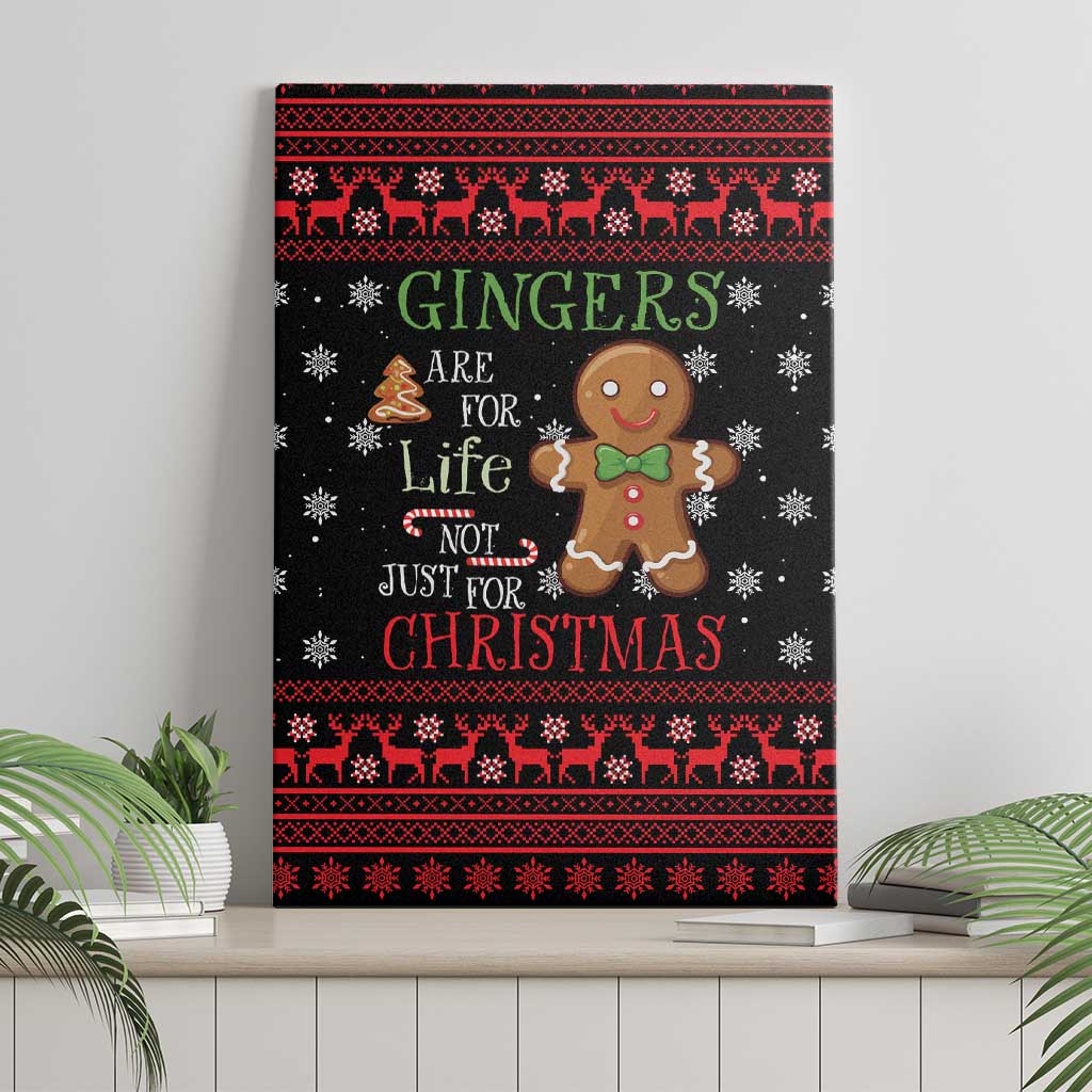 Funny Gingerbread Christmas Canvas Wall Art Hoodie with Gingers Are for Life Quote and Snowflake Pattern - Wonder Print Shop