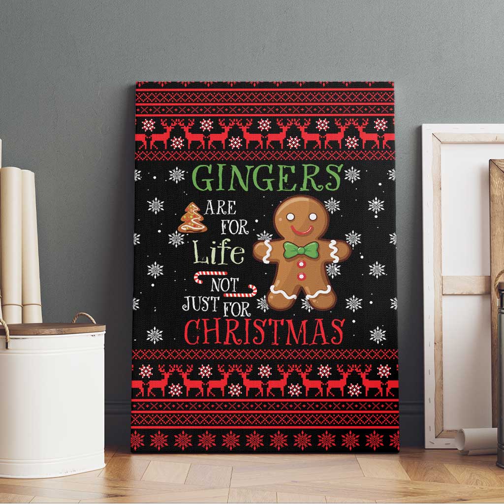 Funny Gingerbread Christmas Canvas Wall Art Hoodie with Gingers Are for Life Quote and Snowflake Pattern - Wonder Print Shop