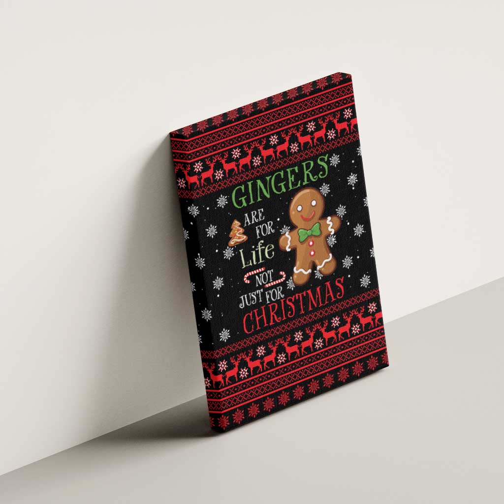 Funny Gingerbread Christmas Canvas Wall Art Hoodie with Gingers Are for Life Quote and Snowflake Pattern - Wonder Print Shop