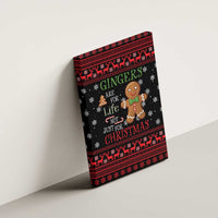 Funny Gingerbread Christmas Canvas Wall Art Hoodie with Gingers Are for Life Quote and Snowflake Pattern - Wonder Print Shop