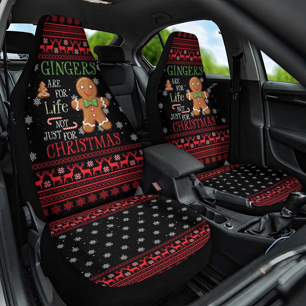 Funny Gingerbread Christmas Car Seat Cover Hoodie with Gingers Are for Life Quote and Snowflake Pattern - Wonder Print Shop