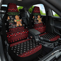 Funny Gingerbread Christmas Car Seat Cover Hoodie with Gingers Are for Life Quote and Snowflake Pattern - Wonder Print Shop
