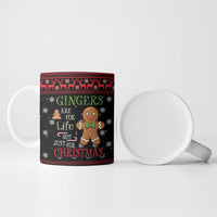 Funny Gingerbread Christmas Ceramic Mug Hoodie with Gingers Are for Life Quote and Snowflake Pattern - Wonder Print Shop