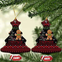 Funny Gingerbread Christmas Ceramic Ornament Hoodie with Gingers Are for Life Quote and Snowflake Pattern - Wonder Print Shop