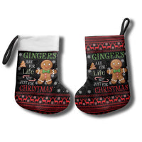 Funny Gingerbread Christmas Stocking Hoodie with Gingers Are for Life Quote and Snowflake Pattern - Wonder Print Shop