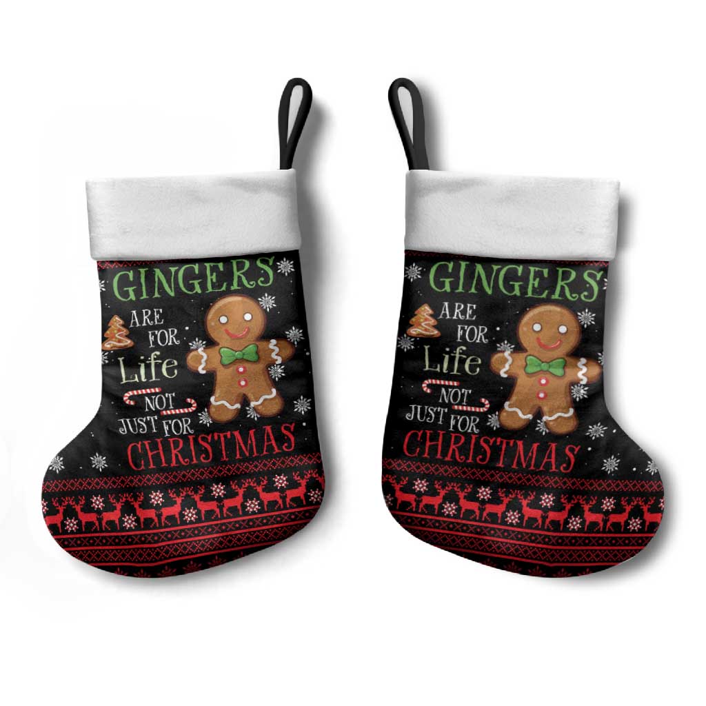 Funny Gingerbread Christmas Stocking Hoodie with Gingers Are for Life Quote and Snowflake Pattern - Wonder Print Shop