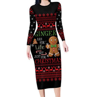 Funny Gingerbread Christmas Family Matching Long Sleeve Bodycon Dress and Hawaiian Shirt Hoodie with Gingers Are for Life Quote and Snowflake Pattern - Wonder Print Shop