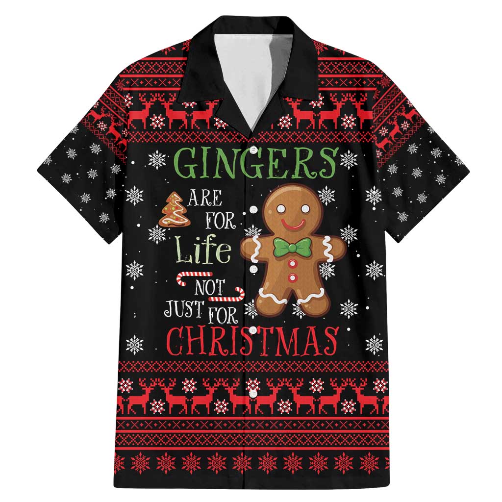 Funny Gingerbread Christmas Family Matching Mermaid Dress and Hawaiian Shirt Hoodie with Gingers Are for Life Quote and Snowflake Pattern - Wonder Print Shop