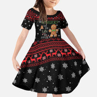 Funny Gingerbread Christmas Family Matching Off The Shoulder Long Sleeve Dress and Hawaiian Shirt Hoodie with Gingers Are for Life Quote and Snowflake Pattern - Wonder Print Shop