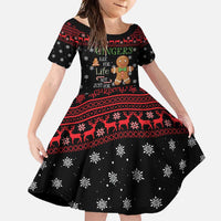 Funny Gingerbread Christmas Family Matching Off Shoulder Maxi Dress and Hawaiian Shirt Hoodie with Gingers Are for Life Quote and Snowflake Pattern - Wonder Print Shop