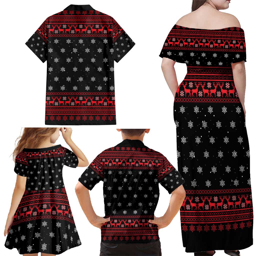 Funny Gingerbread Christmas Family Matching Off Shoulder Maxi Dress and Hawaiian Shirt Hoodie with Gingers Are for Life Quote and Snowflake Pattern - Wonder Print Shop