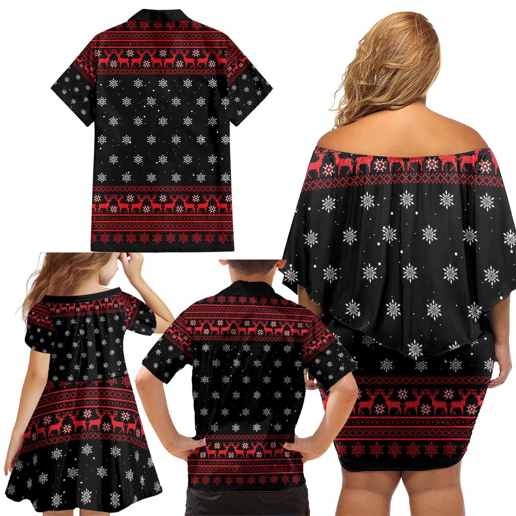 Funny Gingerbread Christmas Family Matching Off Shoulder Short Dress and Hawaiian Shirt Hoodie with Gingers Are for Life Quote and Snowflake Pattern - Wonder Print Shop