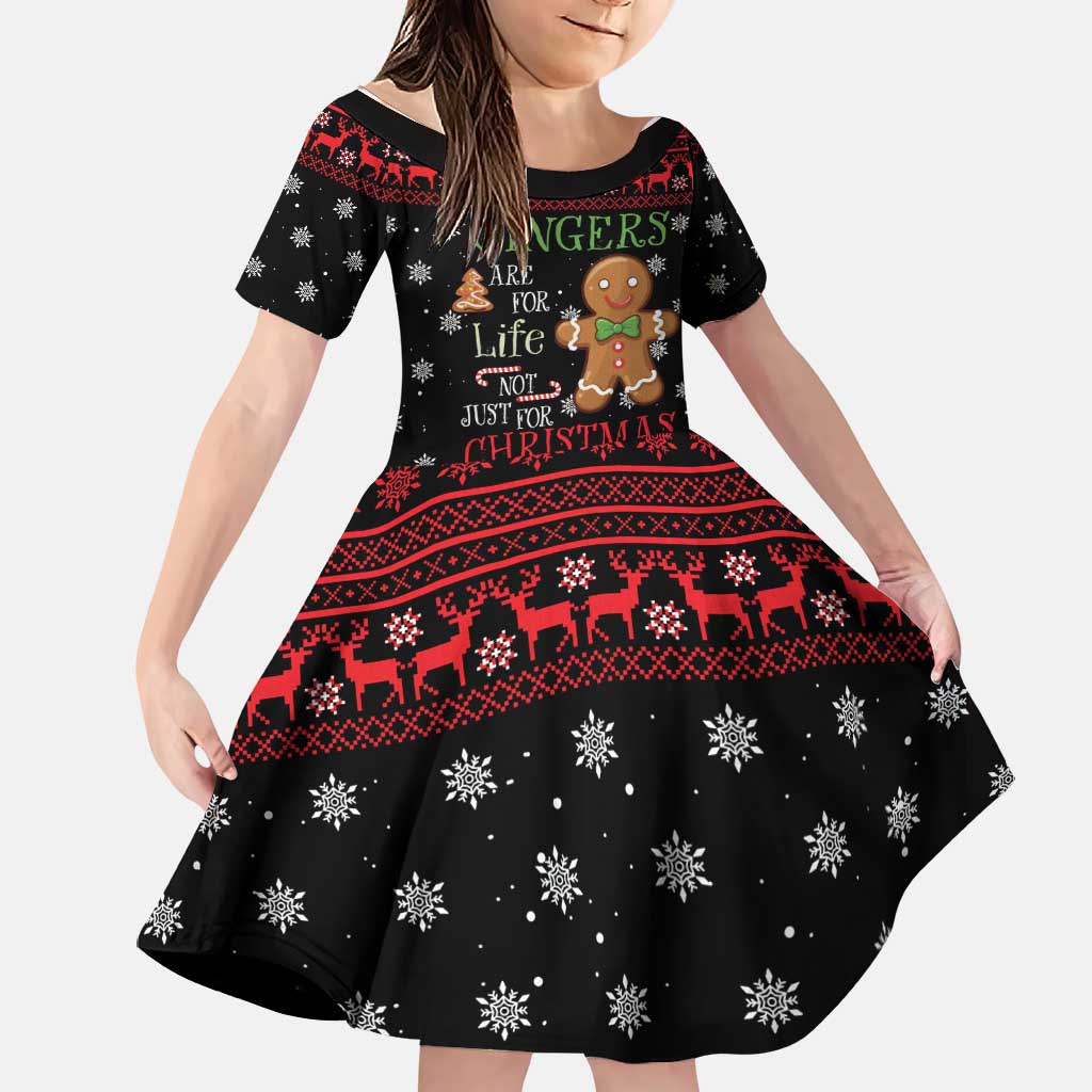 Funny Gingerbread Christmas Family Matching Puletasi and Hawaiian Shirt Hoodie with Gingers Are for Life Quote and Snowflake Pattern - Wonder Print Shop