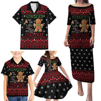Funny Gingerbread Christmas Family Matching Puletasi and Hawaiian Shirt Hoodie with Gingers Are for Life Quote and Snowflake Pattern - Wonder Print Shop