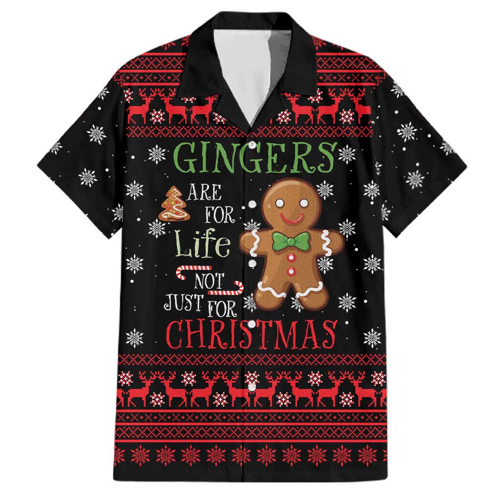 Funny Gingerbread Christmas Family Matching Puletasi and Hawaiian Shirt Hoodie with Gingers Are for Life Quote and Snowflake Pattern - Wonder Print Shop