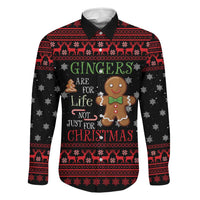 Funny Gingerbread Christmas Family Matching Puletasi and Hawaiian Shirt Hoodie with Gingers Are for Life Quote and Snowflake Pattern - Wonder Print Shop