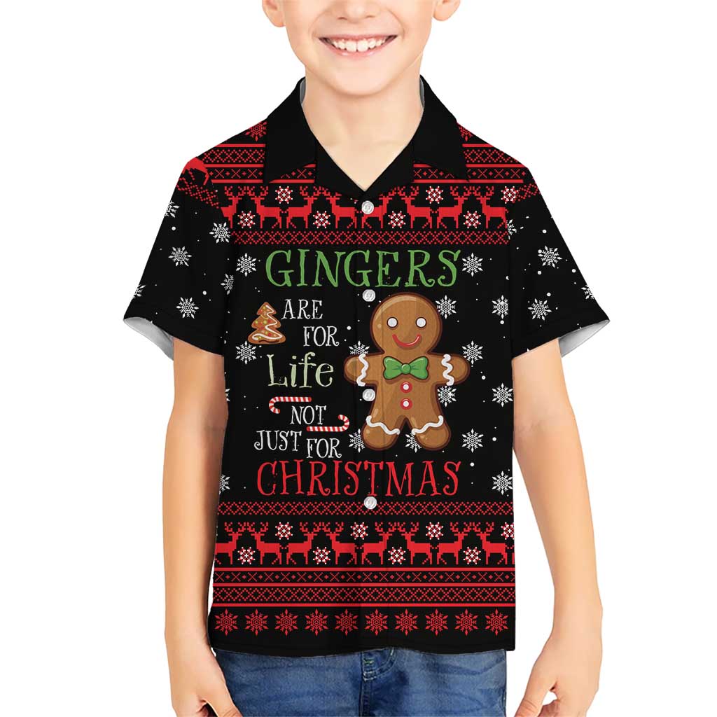 Funny Gingerbread Christmas Family Matching Puletasi and Hawaiian Shirt Hoodie with Gingers Are for Life Quote and Snowflake Pattern - Wonder Print Shop
