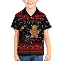 Funny Gingerbread Christmas Family Matching Puletasi and Hawaiian Shirt Hoodie with Gingers Are for Life Quote and Snowflake Pattern - Wonder Print Shop