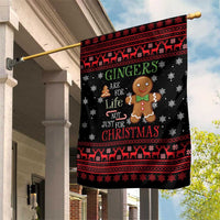 Funny Gingerbread Christmas Garden Flag Hoodie with Gingers Are for Life Quote and Snowflake Pattern - Wonder Print Shop
