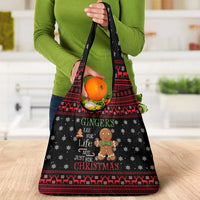 Funny Gingerbread Christmas Grocery Bag Hoodie with Gingers Are for Life Quote and Snowflake Pattern - Wonder Print Shop