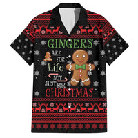 Funny Gingerbread Christmas Hawaiian Shirt Hoodie with Gingers Are for Life Quote and Snowflake Pattern - Wonder Print Shop