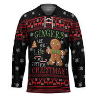 Funny Gingerbread Christmas Hockey Jersey Hoodie with Gingers Are for Life Quote and Snowflake Pattern - Wonder Print Shop