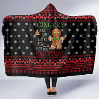 Funny Gingerbread Christmas Hooded Blanket Hoodie with Gingers Are for Life Quote and Snowflake Pattern - Wonder Print Shop