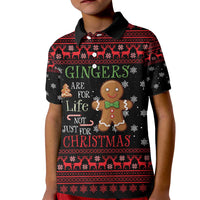 Funny Gingerbread Christmas Kid Polo Shirt Hoodie with Gingers Are for Life Quote and Snowflake Pattern - Wonder Print Shop