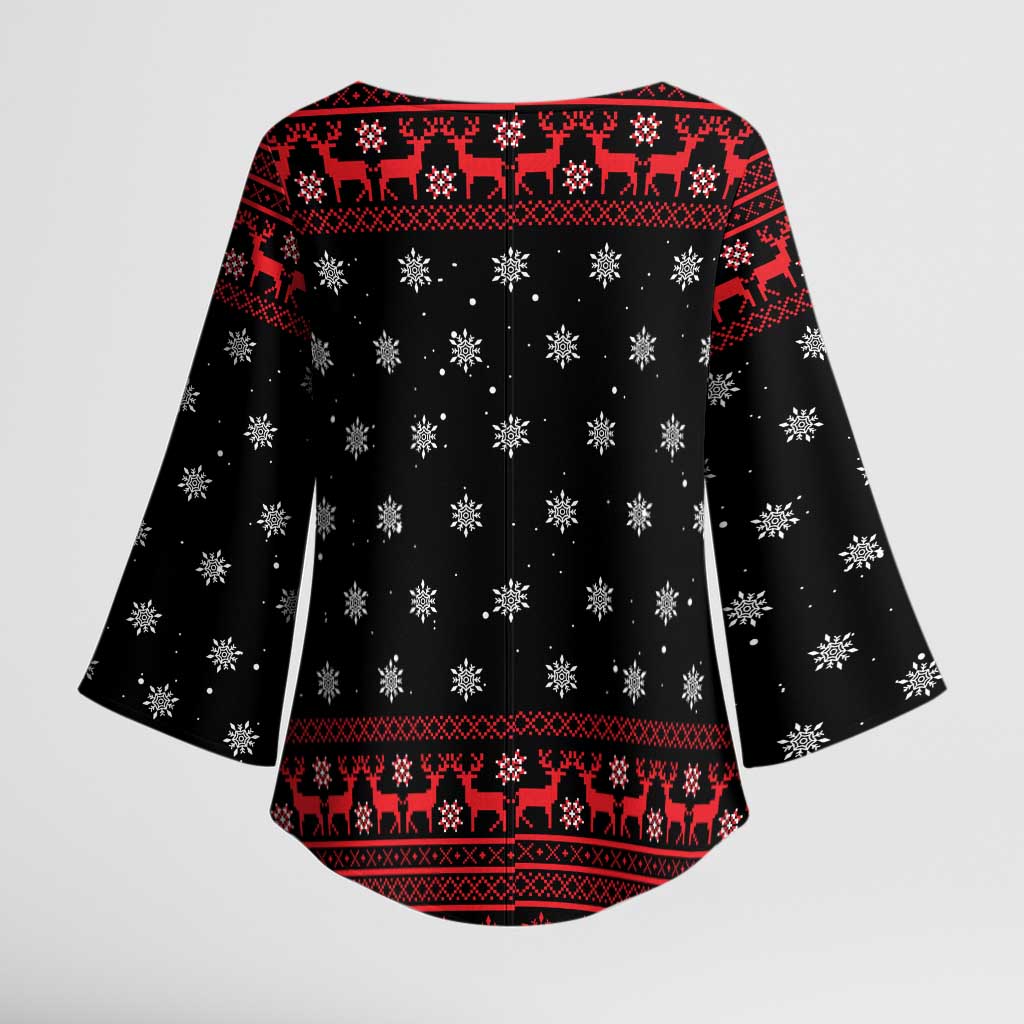 Funny Gingerbread Christmas Kimono Sleeve Blouse Hoodie with Gingers Are for Life Quote and Snowflake Pattern - Wonder Print Shop