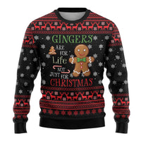 Funny Gingerbread Christmas Ugly Christmas Sweater Hoodie with Gingers Are for Life Quote and Snowflake Pattern - Wonder Print Shop