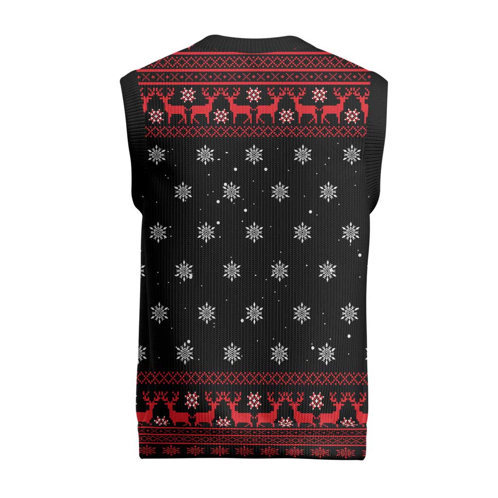 Funny Gingerbread Christmas Knitted V-Neck Vest Hoodie with Gingers Are for Life Quote and Snowflake Pattern - Wonder Print Shop