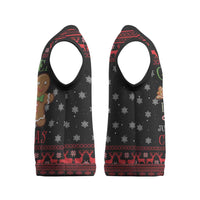 Funny Gingerbread Christmas Knitted V-Neck Vest Hoodie with Gingers Are for Life Quote and Snowflake Pattern - Wonder Print Shop