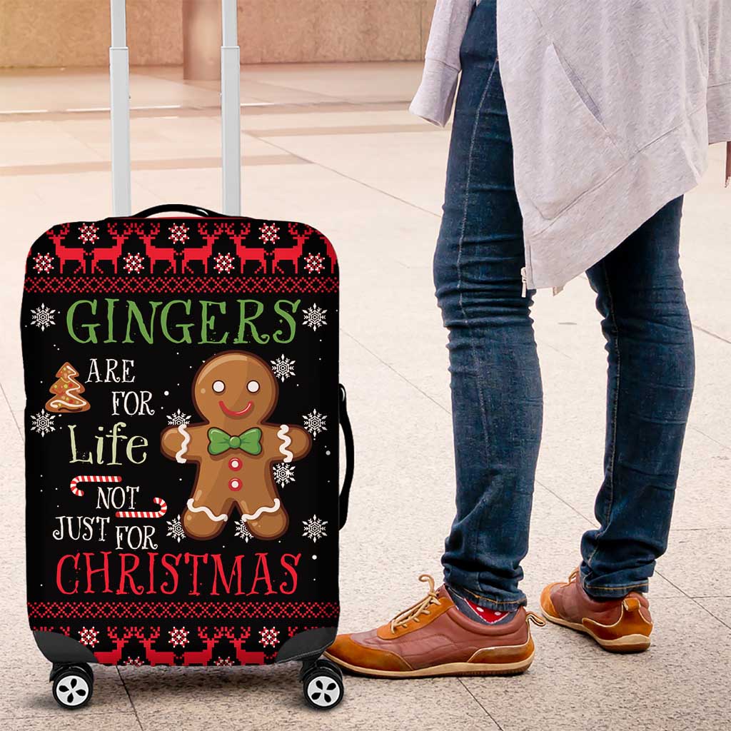 Funny Gingerbread Christmas Luggage Cover Hoodie with Gingers Are for Life Quote and Snowflake Pattern - Wonder Print Shop