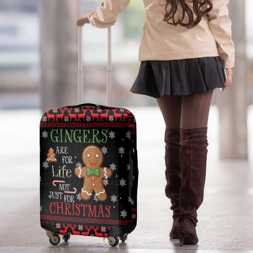 Funny Gingerbread Christmas Luggage Cover Hoodie with Gingers Are for Life Quote and Snowflake Pattern - Wonder Print Shop