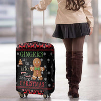 Funny Gingerbread Christmas Luggage Cover Hoodie with Gingers Are for Life Quote and Snowflake Pattern - Wonder Print Shop