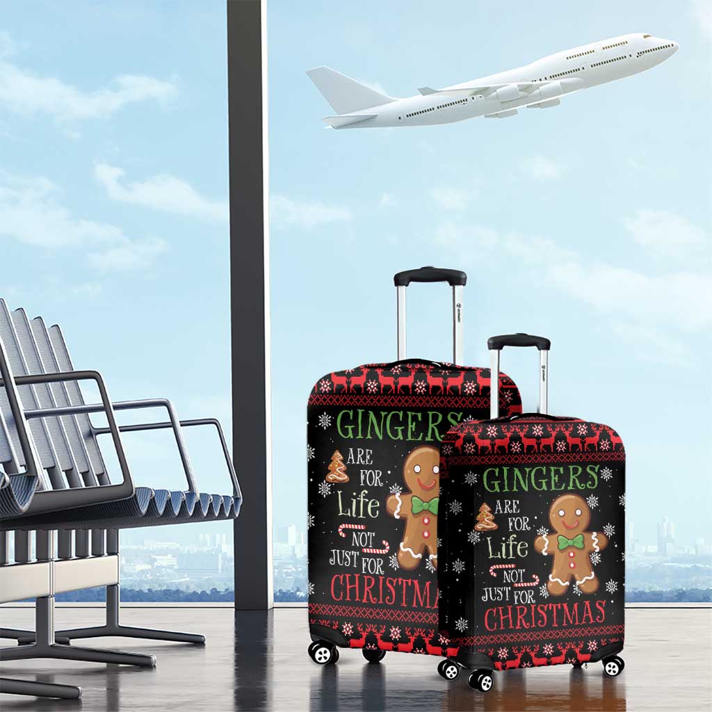 Funny Gingerbread Christmas Luggage Cover Hoodie with Gingers Are for Life Quote and Snowflake Pattern - Wonder Print Shop