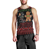 Funny Gingerbread Christmas Men Tank Top Hoodie with Gingers Are for Life Quote and Snowflake Pattern - Wonder Print Shop