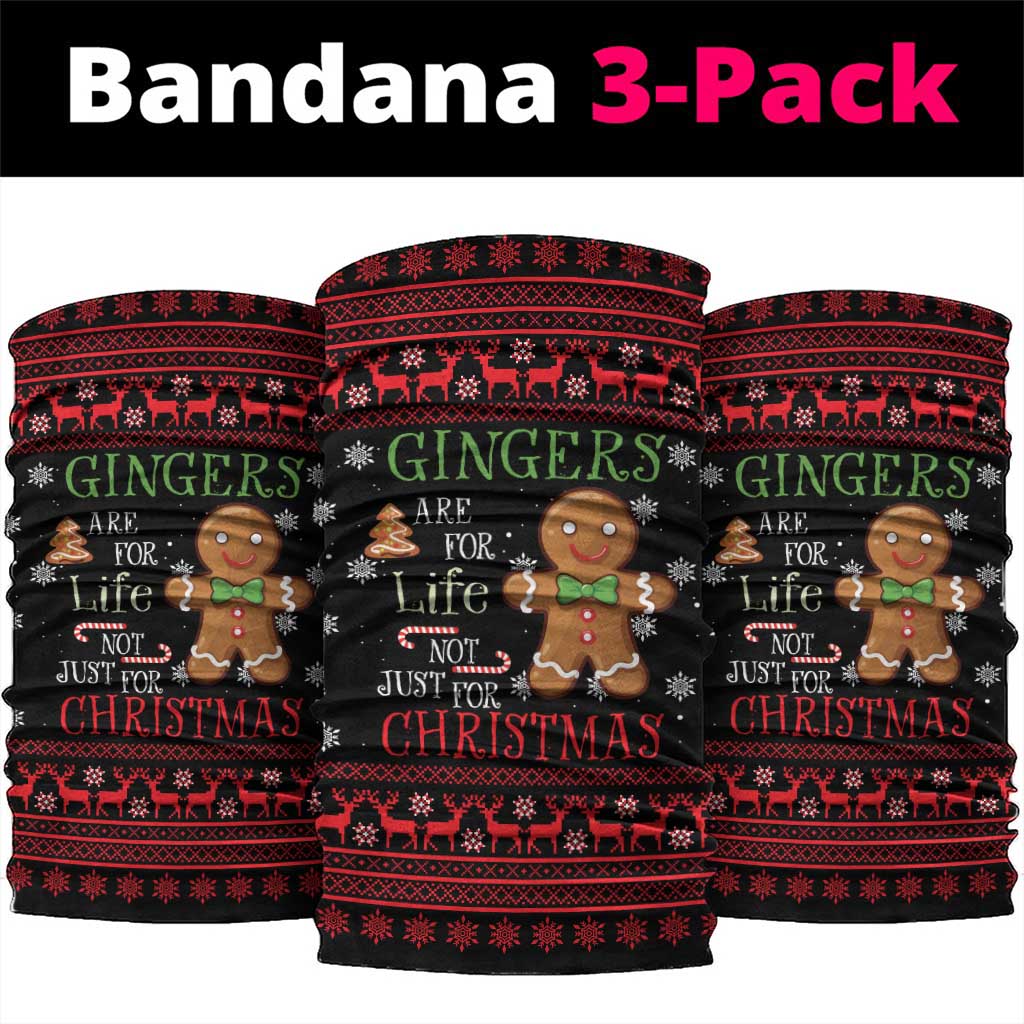 Funny Gingerbread Christmas Neck Gaiter Hoodie with Gingers Are for Life Quote and Snowflake Pattern - Wonder Print Shop