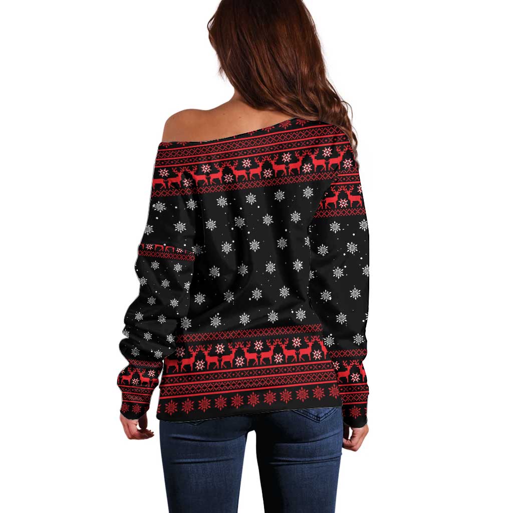 Funny Gingerbread Christmas Off Shoulder Sweater Hoodie with Gingers Are for Life Quote and Snowflake Pattern - Wonder Print Shop