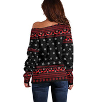 Funny Gingerbread Christmas Off Shoulder Sweater Hoodie with Gingers Are for Life Quote and Snowflake Pattern - Wonder Print Shop