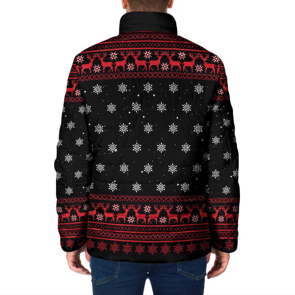 Funny Gingerbread Christmas Padded Jacket Hoodie with Gingers Are for Life Quote and Snowflake Pattern - Wonder Print Shop